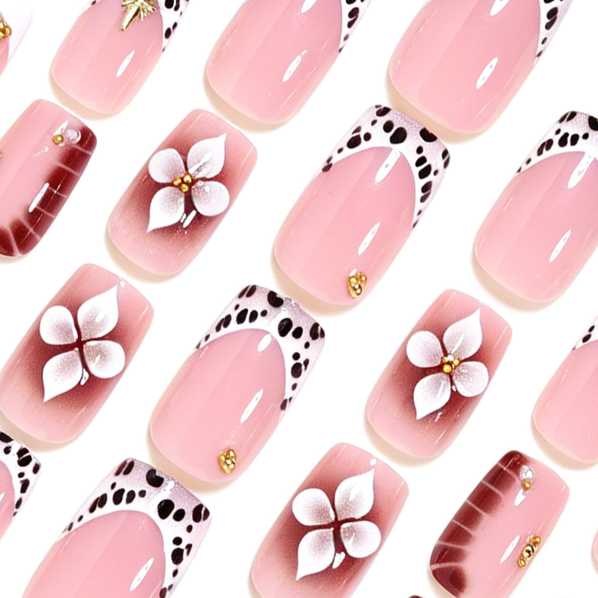 Dekorative 3D Floral Nagelkunst Brehn