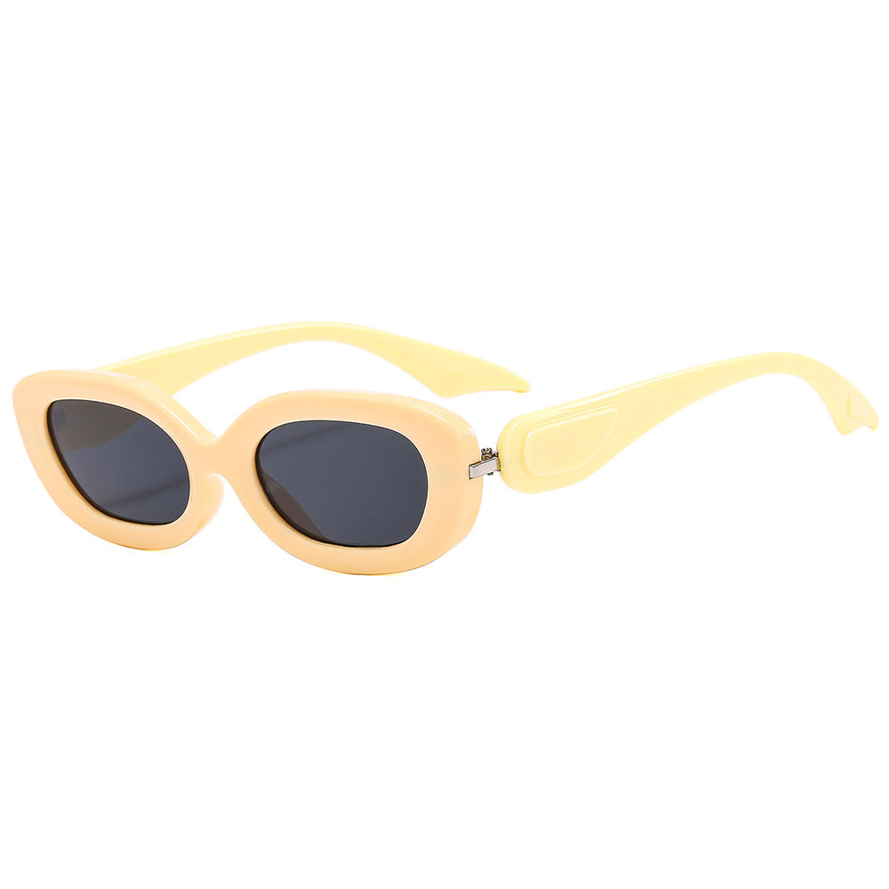 Damen modische Sonnenbrille mit stilvollem geschwungenem Rahmen Brehn