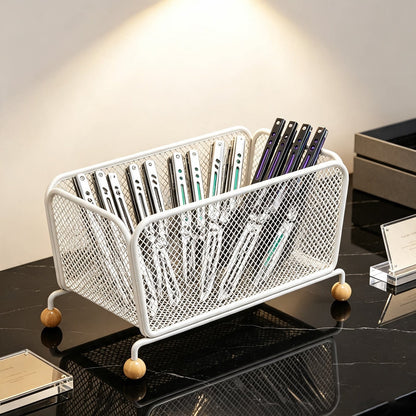 Netz Arbeitsplatte Badezimmer Kosmetik Organizer mit Holzballfüßen