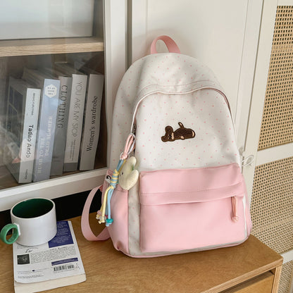 Verspielter gepunkteter animierter Rucksack Brehn