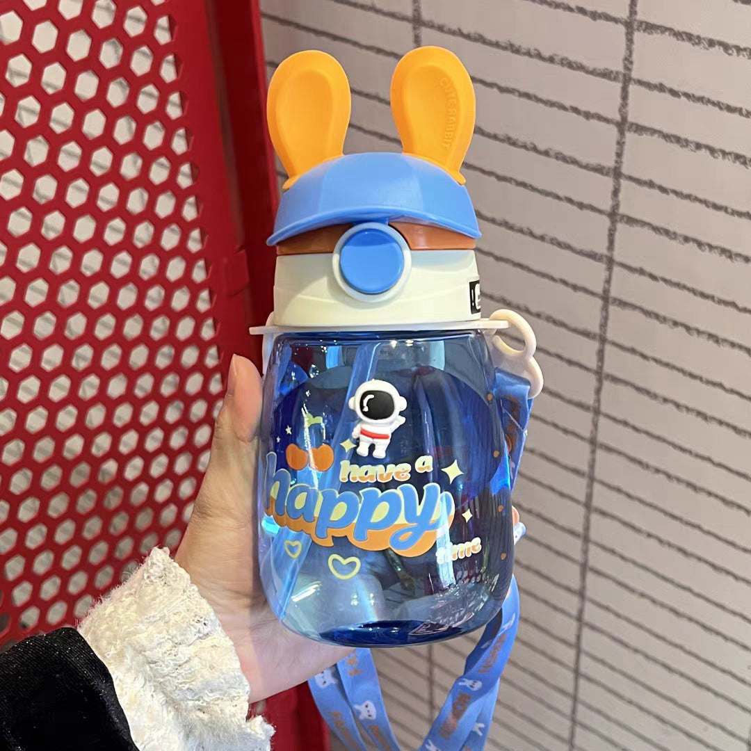 Damen Stilvolle Wasserflasche mit Bunny-Deckel Brehn