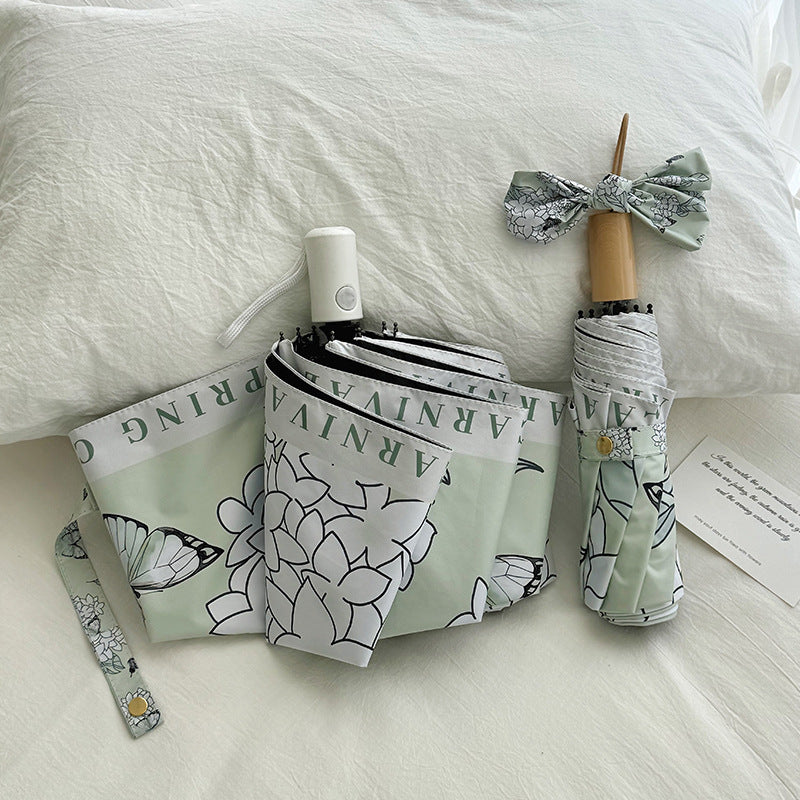 Damen Faltbarer Regenschirm mit innovativem Floral-Design Brehn
