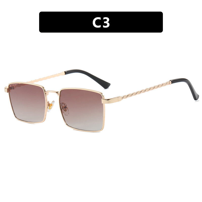 Damen quadratische Sonnenbrille mit elegantem Metallrahmen Brehn