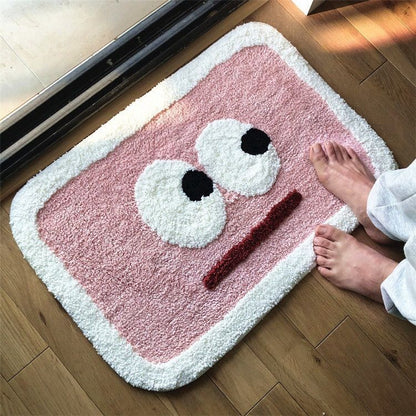 Plush Cartoon Tiger Absorbent Bath & Entry Rug with Non-Slip Backing