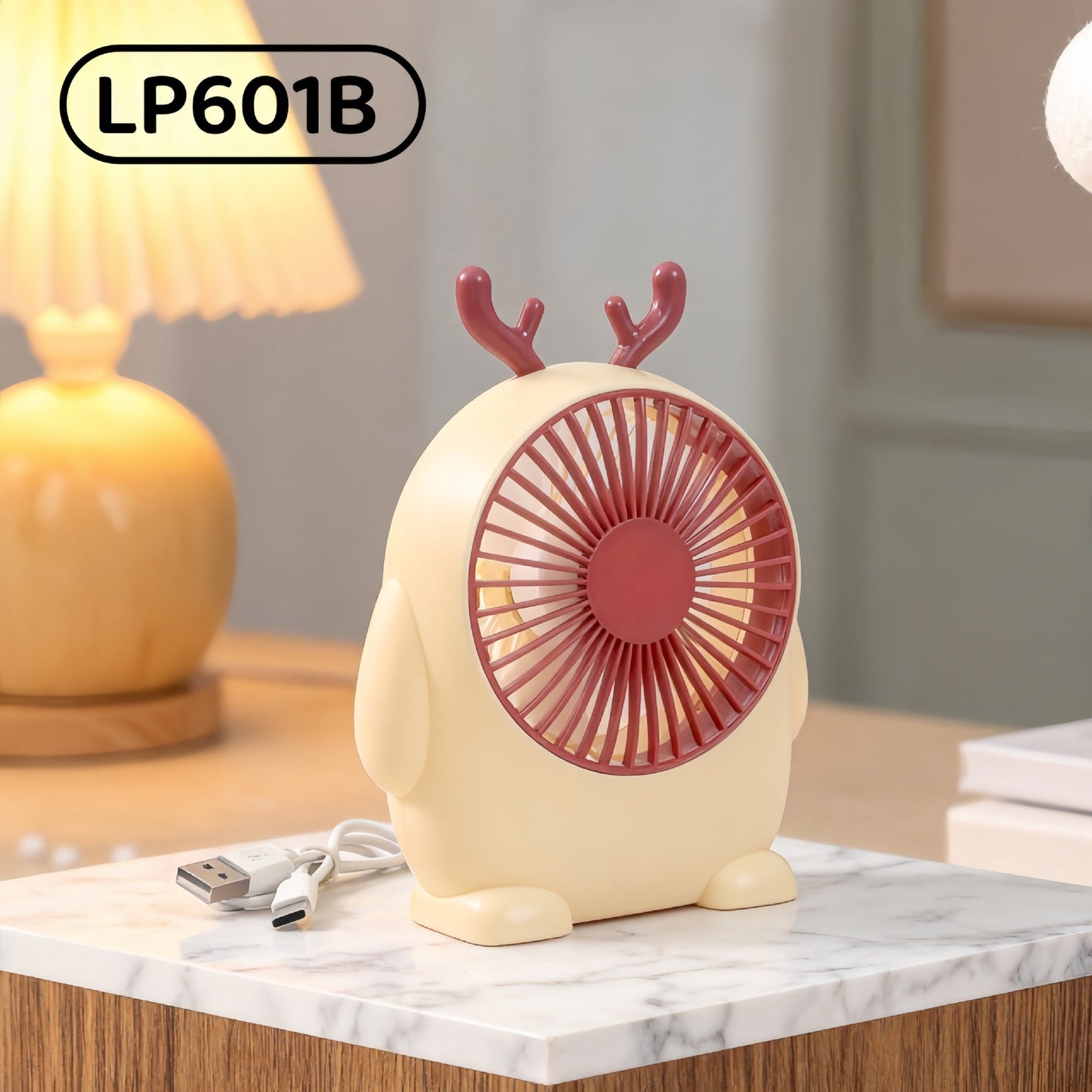 Frauen tragbarer Mini-Tischventilator mit süßem Charakterdesign Brehn