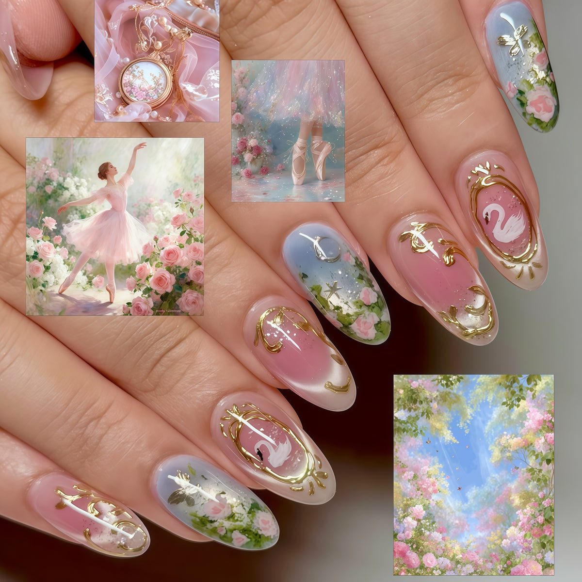 Elegante und verspielte Kunstnägel Brehn