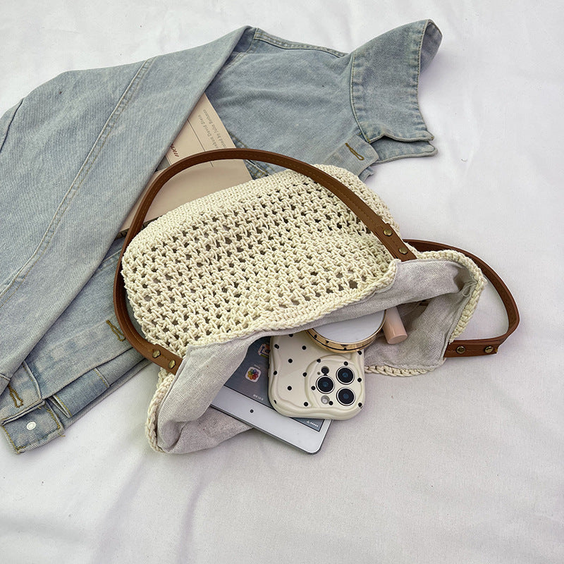 Handgewebte Seegras Strandtasche