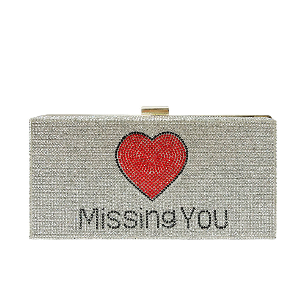 Rhinestone-beschichtete Clutch-Handtasche