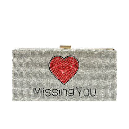 Rhinestone-beschichtete Clutch-Handtasche