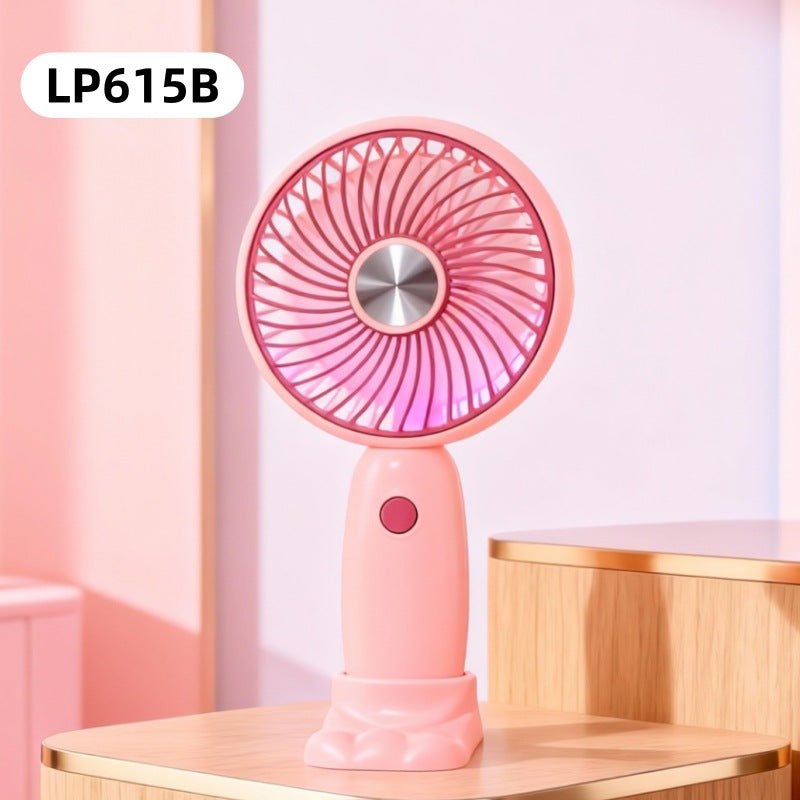 Damen tragbarer Mini-Ventilator mit LED-Lichteffekten und ergonomischem Design Brehn