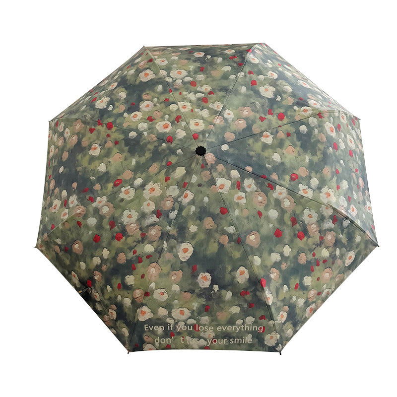 Damen Faltbarer Regenschirm mit floralem Design Brehn