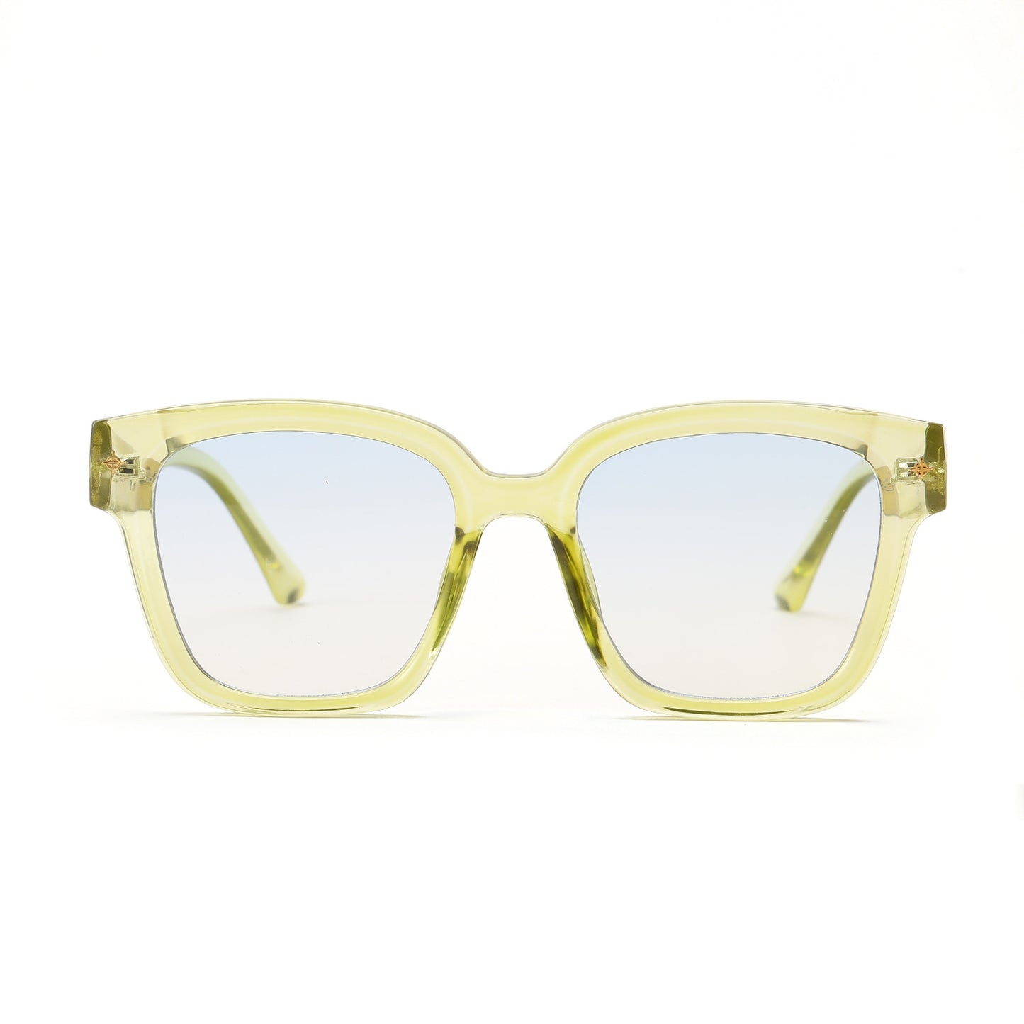 Damen modische quadratische Sonnenbrille mit transparentem Gestell Brehn