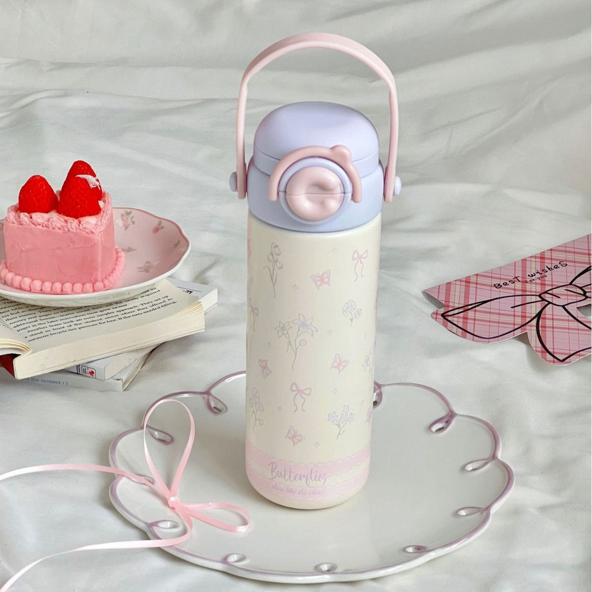 Damen Isolierte Motivwasserflasche Brehn