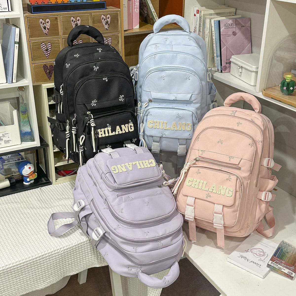 Stylischer gestickter multifunktionaler Rucksack Brehn
