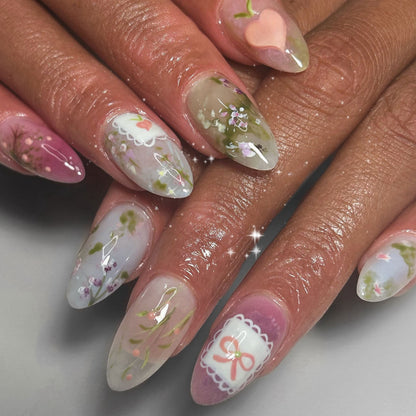 Künstlerisches Floral Nail Art Design Set