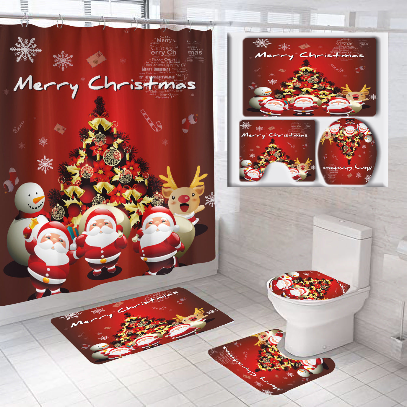 Weihnachtliches Badezimmer-Set Brehn