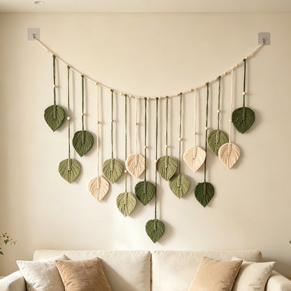 Makramee Blatt Wandbehang