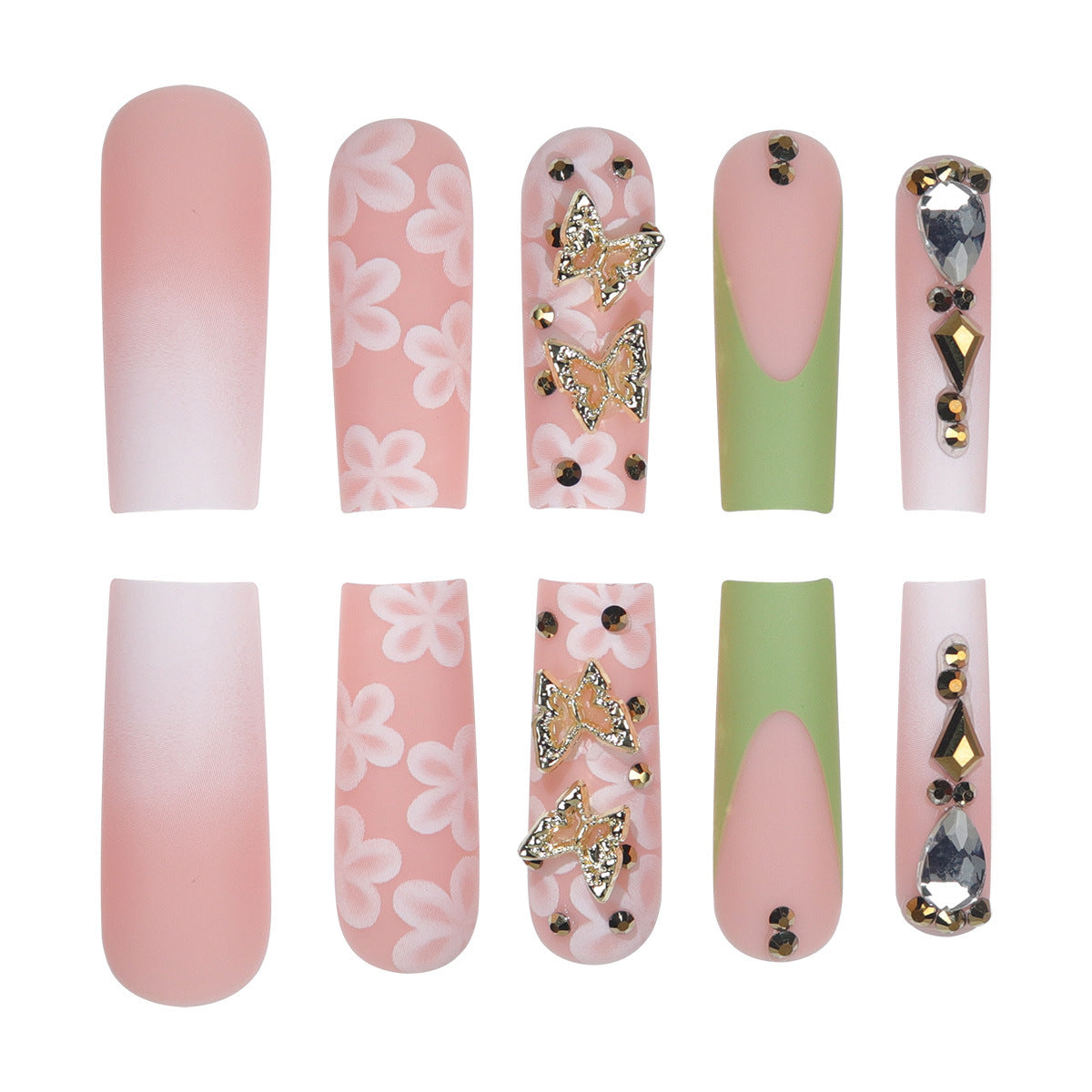 Blumengestützte Press-On Nail Art Brehn