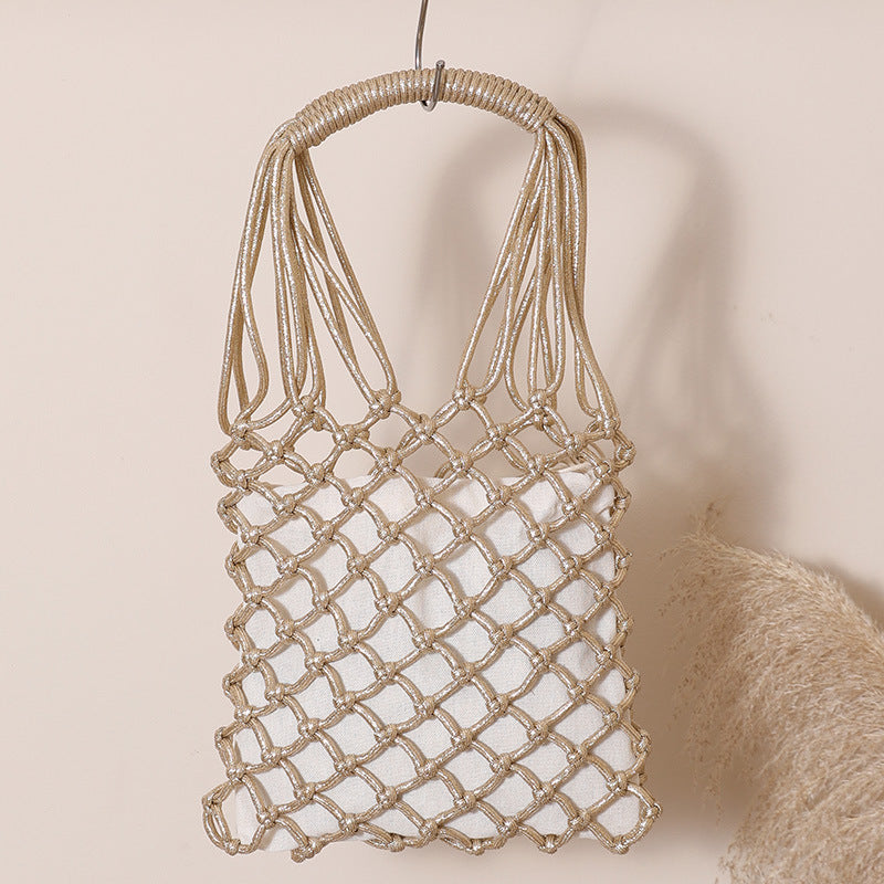 Damen Elegante Makramee Einkaufstasche Brehn
