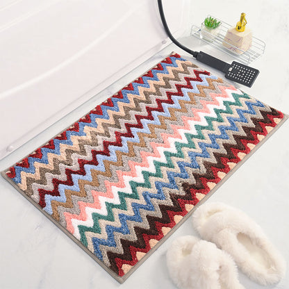 Chevron-Muster rutschfester Badezimmerteppich Brehn