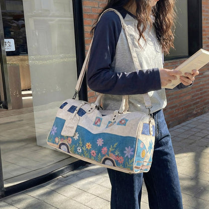 Blumenmuster Canvas Duffle Bag Brehn