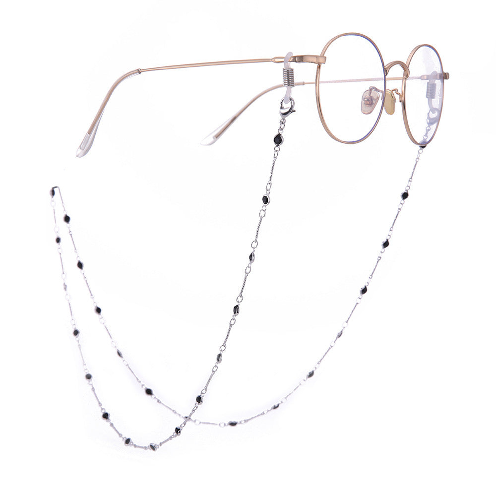 Elegante Schmuckhalterkette mit Onyx-Perlen Brehn