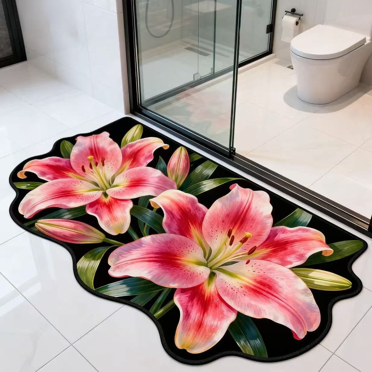 Florales Duschmatte