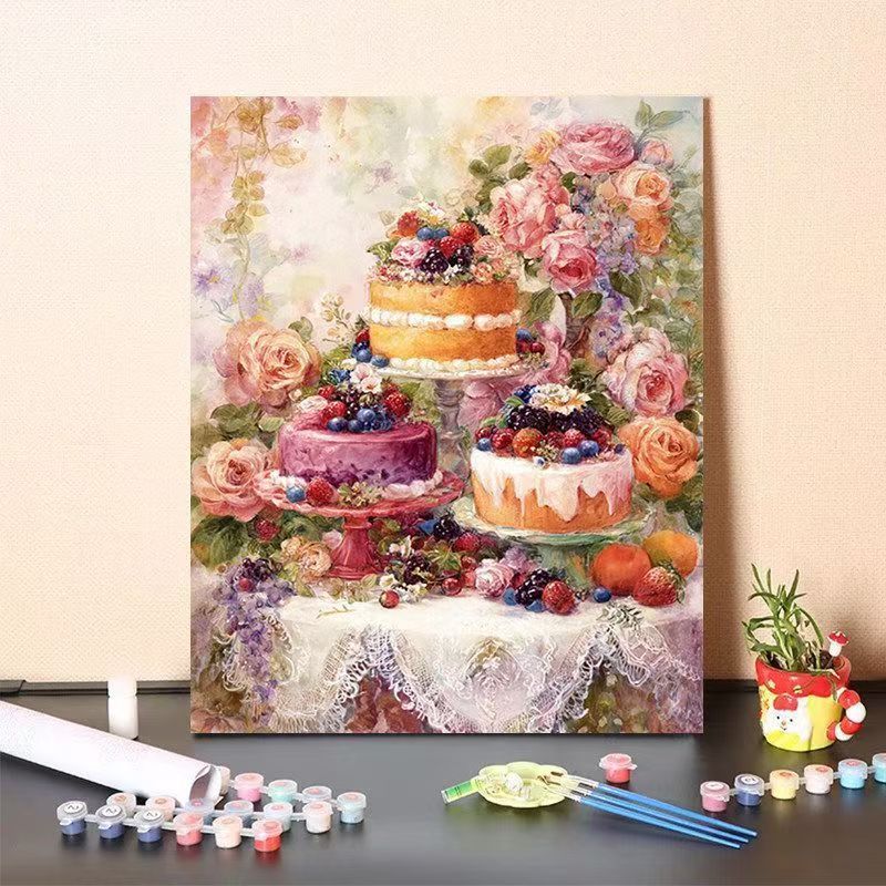 DIY Dessert-Themen Malen nach Zahlen Kunstset Brehn