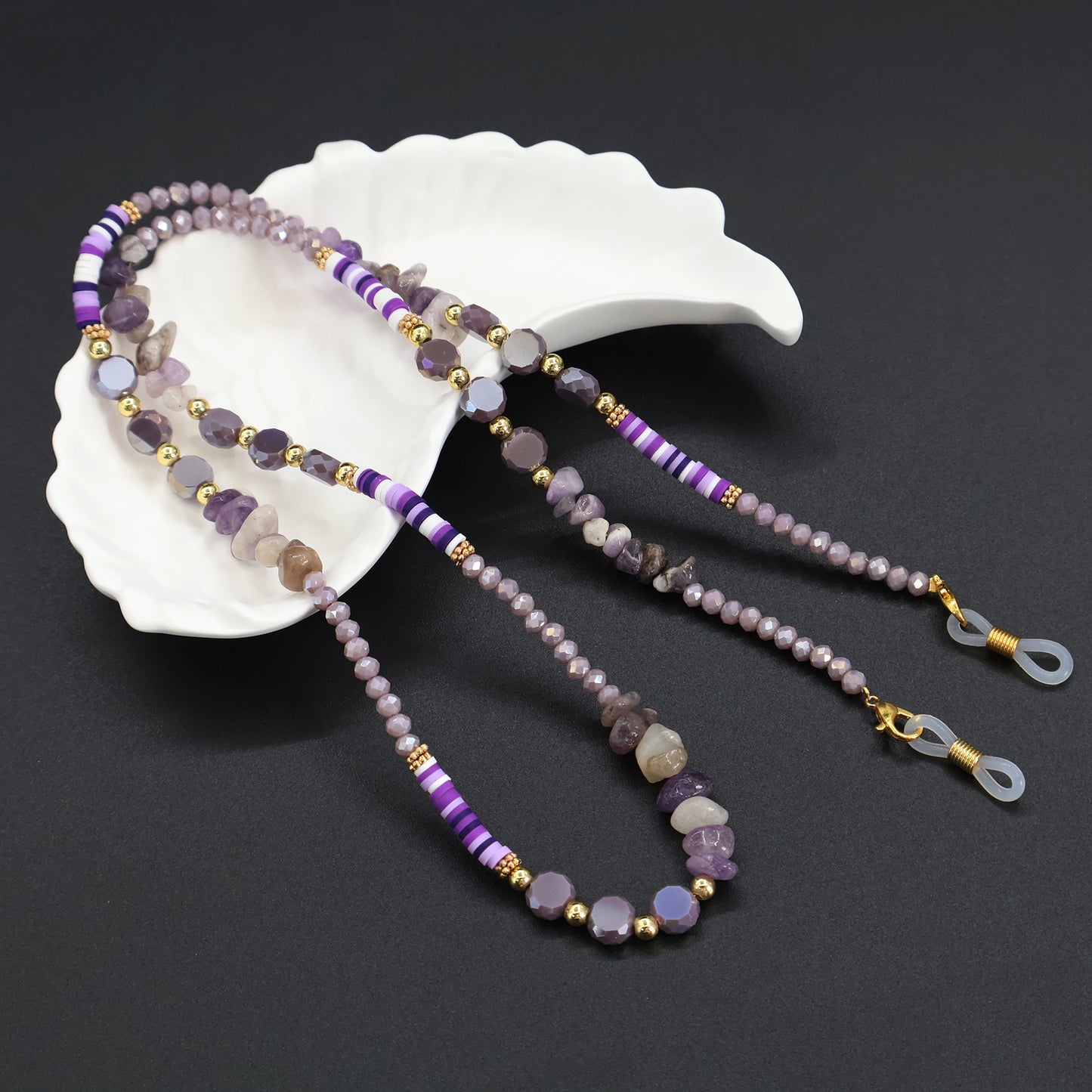 Bohemian Perlen Brillen Kette Brehn