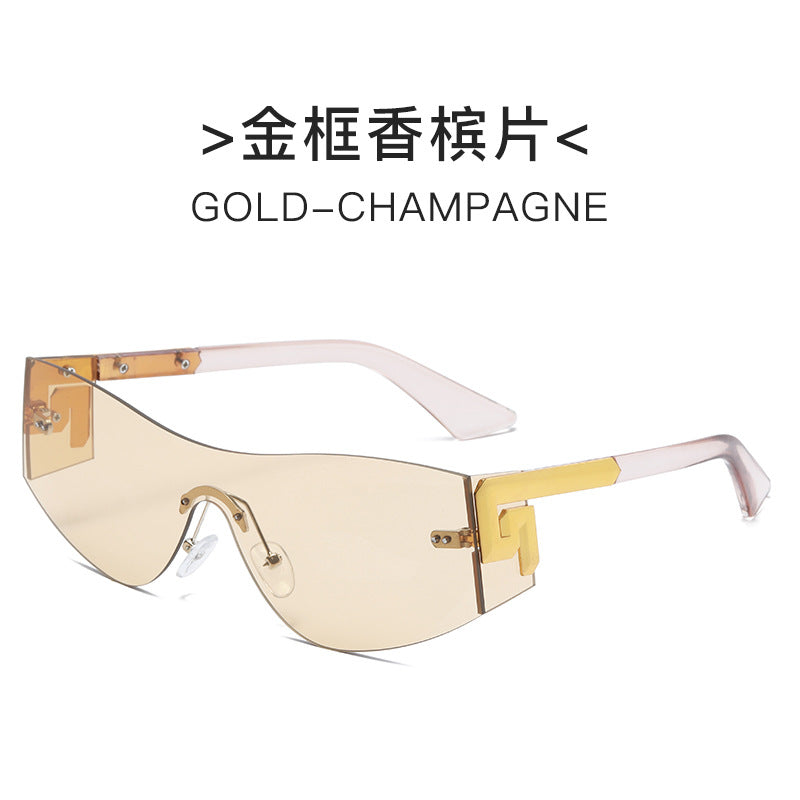 Damen futuristische Oversized-Sonnenbrille mit markantem Design Brehn