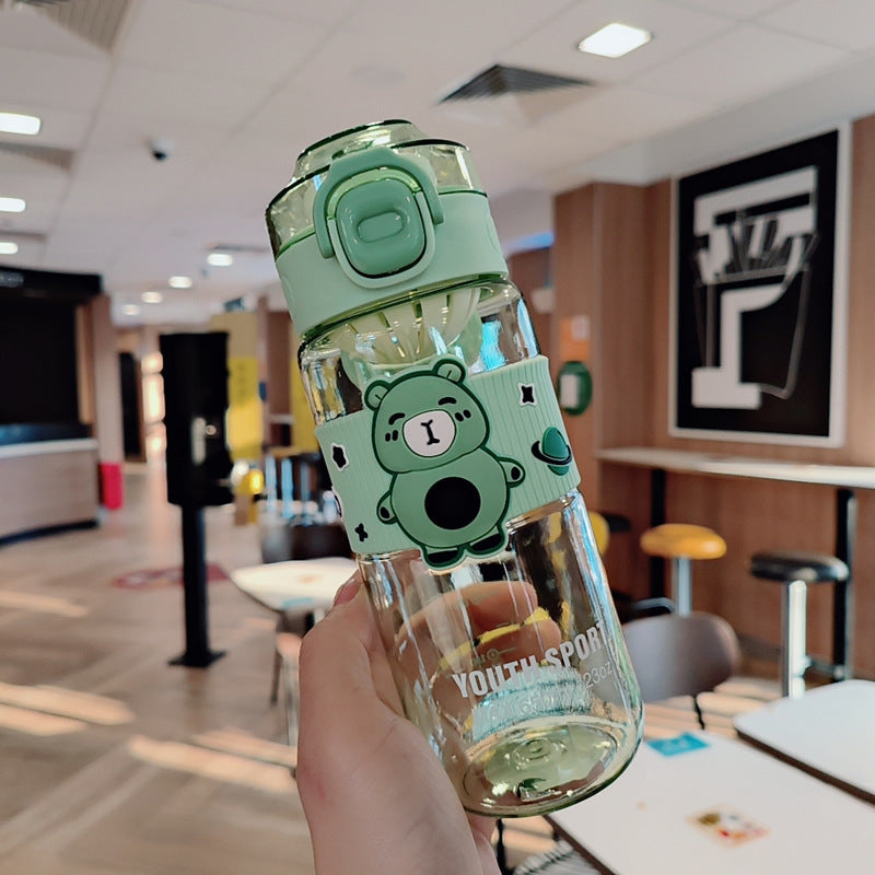 Damen Verspielte Wasserflasche mit Gummihandgriff Brehn