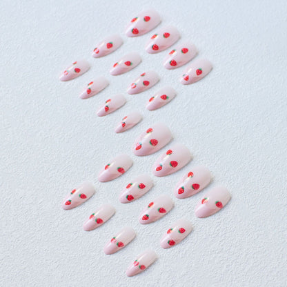 Erdbeer-Themen-Acryl-Nagelkunst-Set