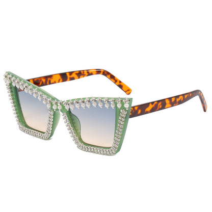 Damen Glamouröse Designer-Sonnenbrille mit funkelndem Rahmen Brehn