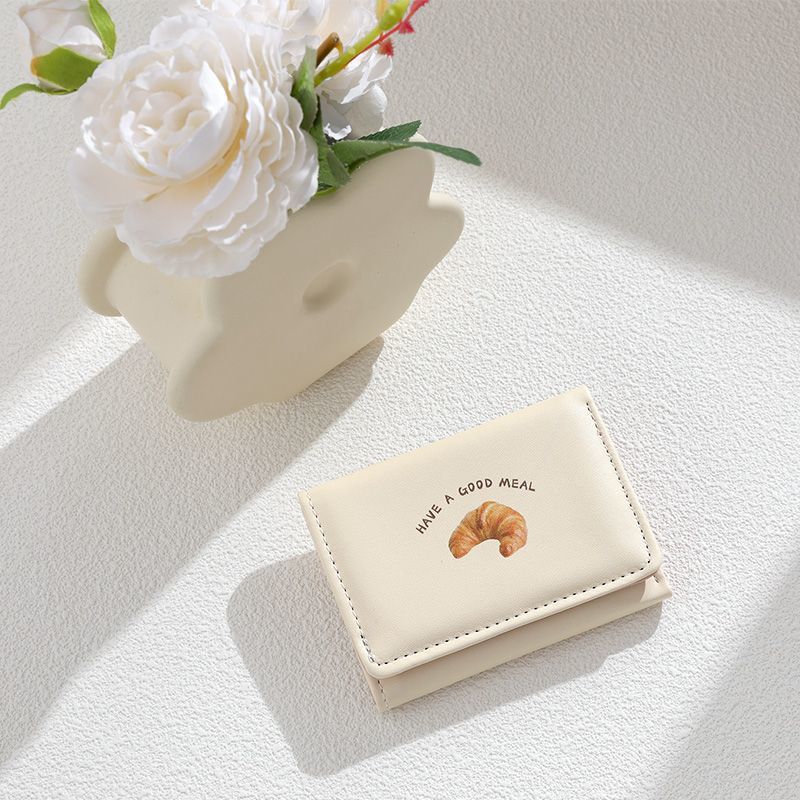 Croissant-Themen Leder Mini Wallet Brehn