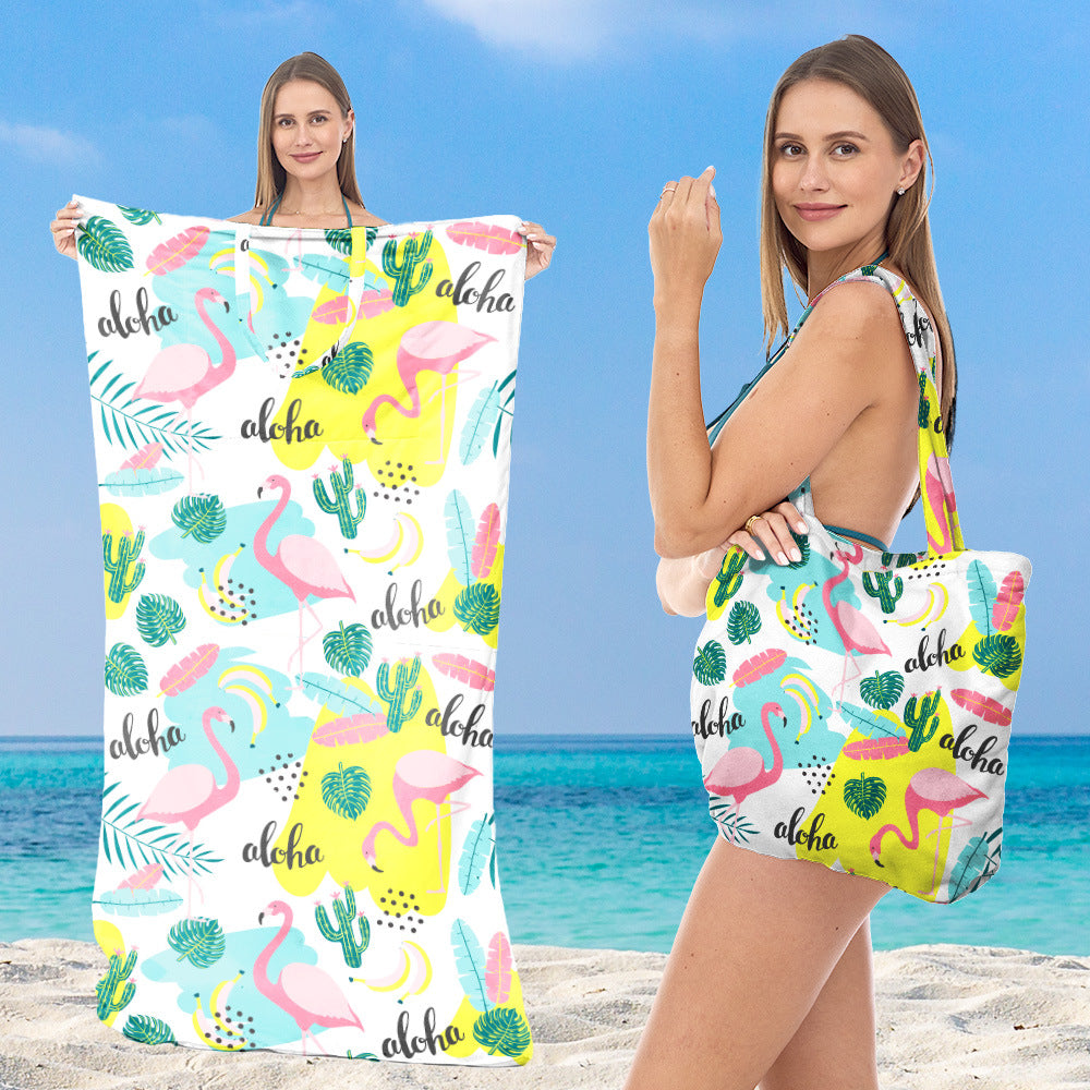 Multifunktionales Strandhandtuch mit integrierter Tragetasche Brehn