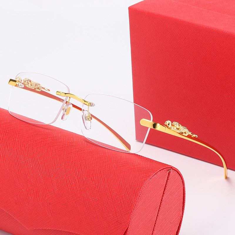 Damen modische Sonnenbrille mit elegantem Metallrahmen und verzierten Bügeln Brehn