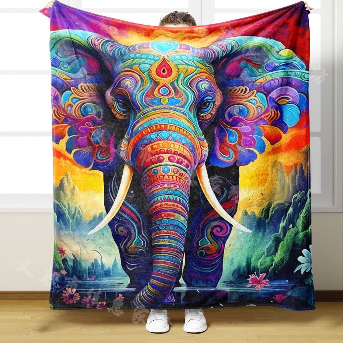 Künstlerische Elefant-Themen-Decke