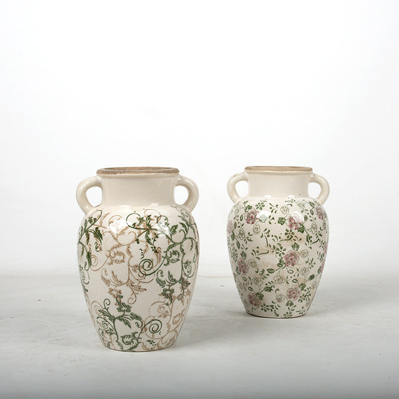 Floraler Keramikvase Brehn