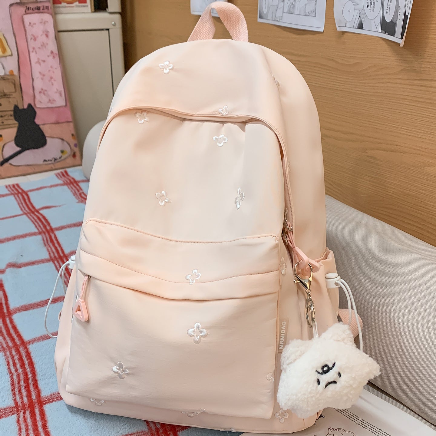 Florale bestickte lässige Schulrucksack