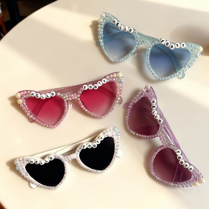 Perlenverzierte Cat-Eye-Sonnenbrille Brehn