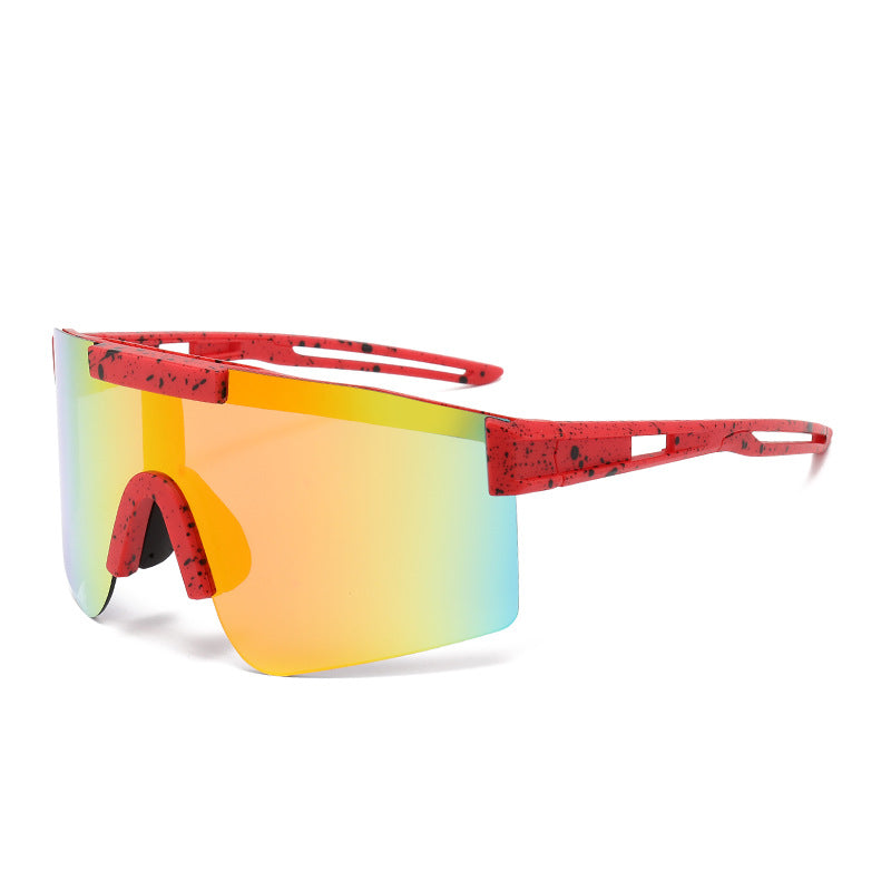Unisex Sportive Oversized Shield Sonnenbrille Brehn