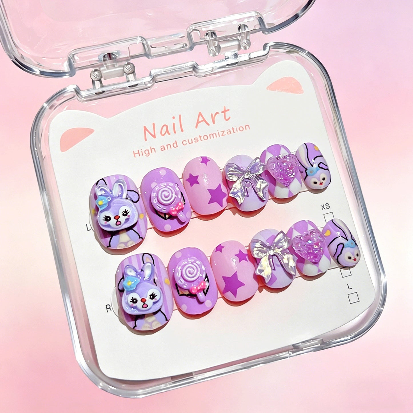 Benutzerdefiniertes cartoon-inspiriertes press-on Nagelkunst-Set Brehn