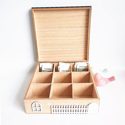 Dekorative holz Tee Aufbewahrungsbox