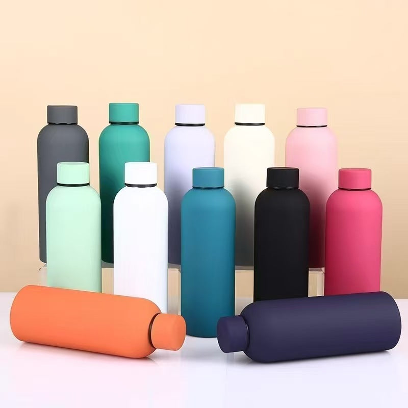 Unisex nan vakuumisolierte Edelstahl-Trinkflasche mit Soft-Touch Oberfläche und auslaufsicherem Schraubverschluss Brehn