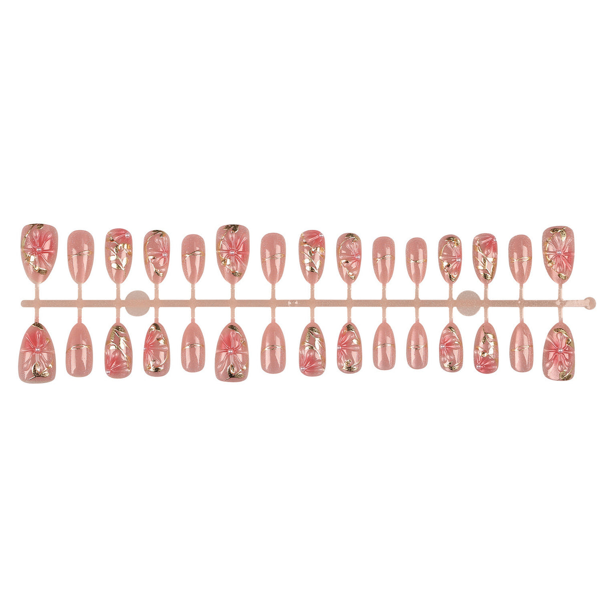 Künstlerisches Floral Press-On Nagelset