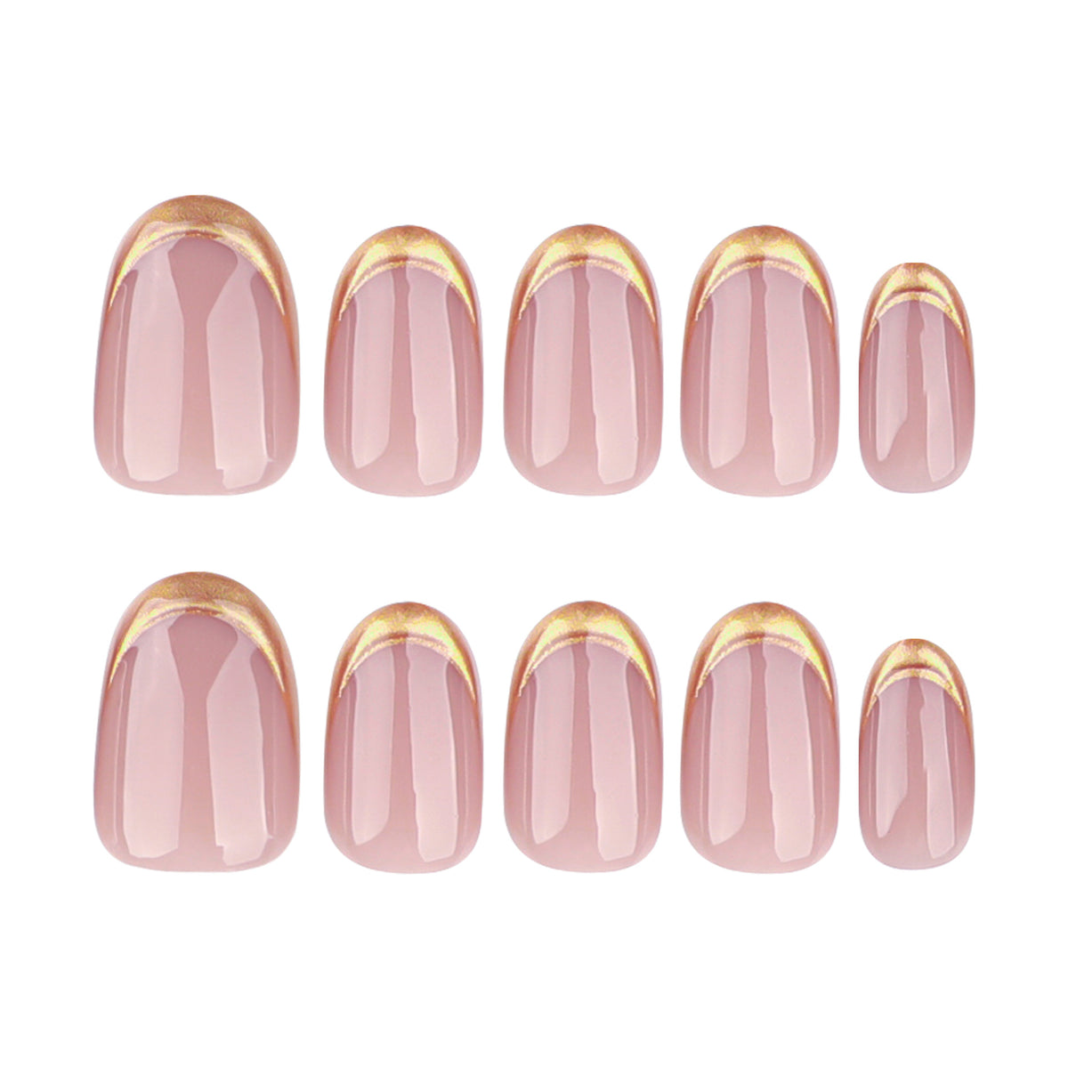 Kunstvolle Gel-Nagelkunst mit elegantem Gold-Tipp Brehn