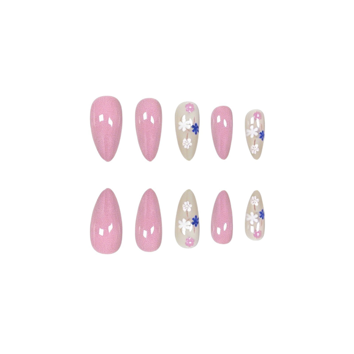 Florale Akzent Stiletto Nagelkunst Erweiterungen Brehn