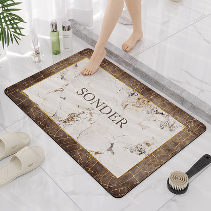Elegante Marmor Design Badezimmermatte Brehn