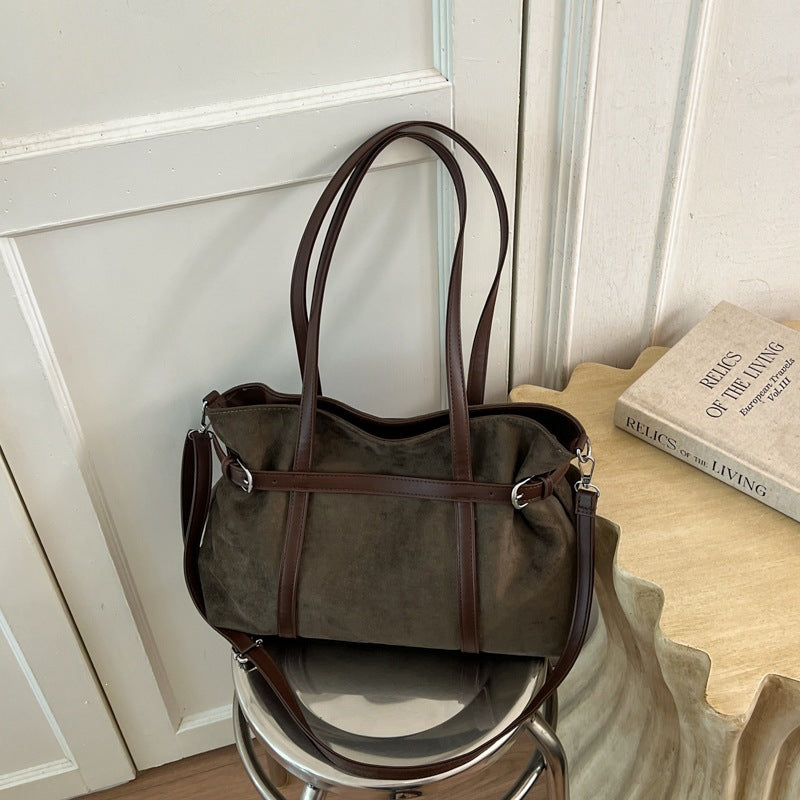 Vielseitige Wildleder-Shopper Tasche