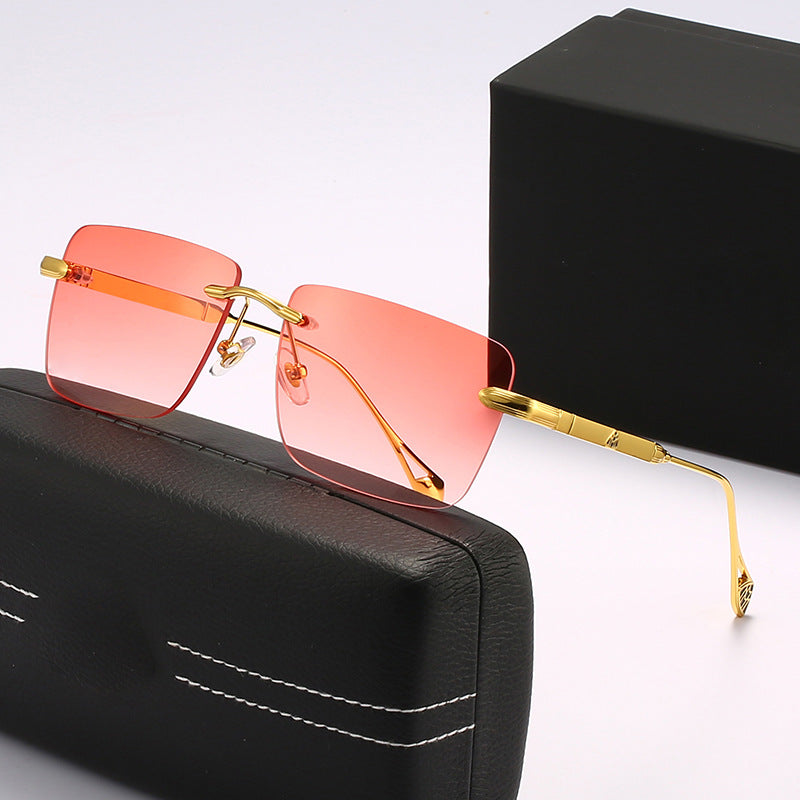 Damen modische quadratische Sonnenbrille mit luxuriösen Metall-Akzenten Brehn